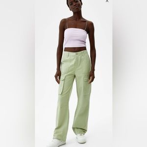 BERSHKA POCKET DETAIL CHINO CARGO PANTS